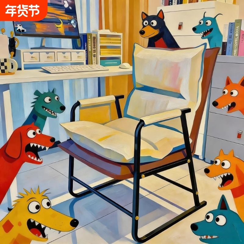 椅子靠背电脑椅久坐舒服办公座椅躺椅卧室懒人沙发宿舍凳沙发椅