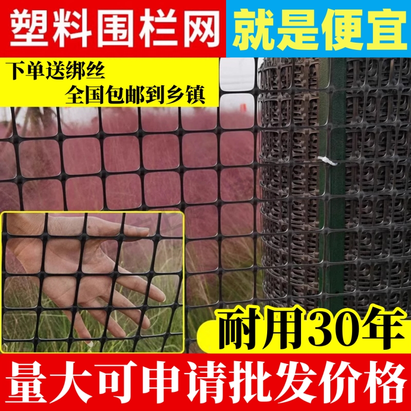养鸡养鸭围栏网塑料防护网玉米网果园圈地隔离网格栅养殖网防锈