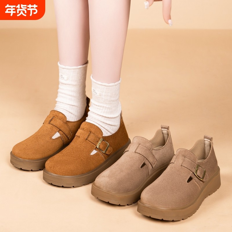 春秋新款厚底勃肯鞋女鞋单鞋百搭鞋子老北京一脚蹬软底休闲鞋防滑,女鞋,勃肯鞋/软木鞋,淘宝优惠券,粉丝福利购,淘宝优惠卷