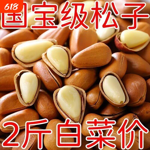 东北松子大颗粒500g手剥开口休闲零食干果送礼新货坚果非巴西松籽