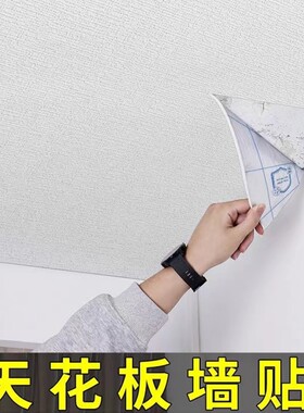 专用贴纸自粘遮丑墙纸棚防水防潮墙面天花板隔音客厅卧室防霉超强