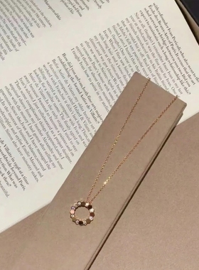 轻高质量奢小众设计蜂巢项链女镀18K玫瑰金锁骨蜂窝吊坠女白金