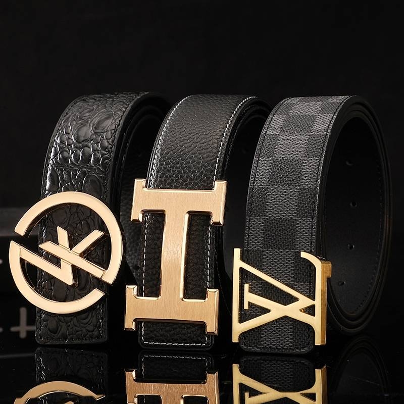 爱马男仕皮带男士真皮青年腰带年轻人牛皮字母奢侈品商务个性潮流