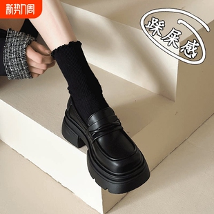 爆款 子2025新款 秋季 厚底单鞋 踩屎感真皮乐福鞋 英伦风jk小皮鞋 女鞋