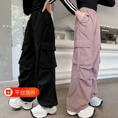 春秋款女童工装裤休闲裤