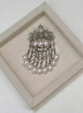 星芒垂帘 超闪流苏胸针精致百搭高端中古vintage大衣衬衫别针