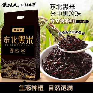 铁力大米东北益丰惠五常黑米无染色粗粮糙米2.5kg真空黑米粥杂粮