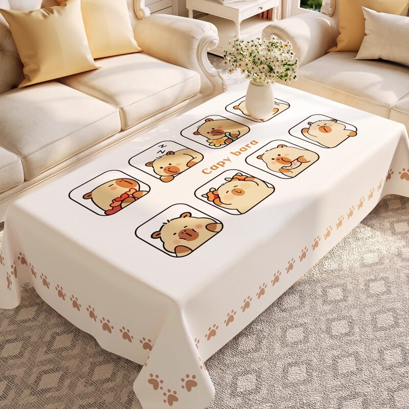 桌布免洗防水防油防烫PVC小羊皮餐桌布台布2025新款茶几桌子方