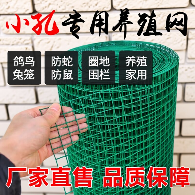 小孔绿网格包塑电焊网铁丝网围栏养殖网养鸡网荷兰网钢丝网防护网