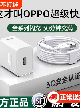120w闪充头原装充电器超级闪充适用于OPPO真我R17/Reno6/R17/A91手机K7xFindX2X3pro快充80W套装typec充电头