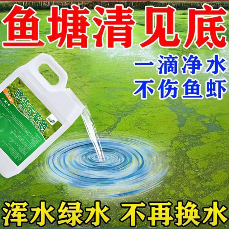 鱼池除藻去苔剂锦鲤缸塘青苔清除剂蓝藻去绿水一次净消毒杀菌药F