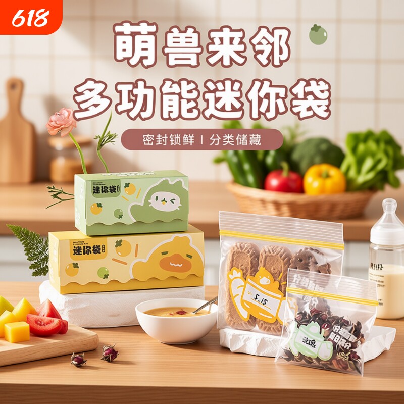 迷你宝宝辅食袋塑料密封分装袋儿童水果零食自封保鲜收纳袋食品级