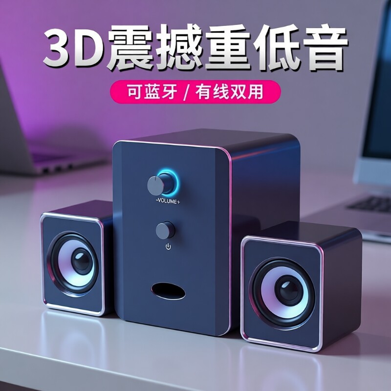 高音质小型台式电脑音箱笔记本家用迷你有线音响大音量超重低音炮