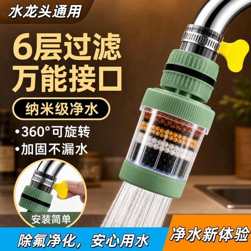 水龙头延伸过滤器通用防溅嘴厨房净水神器家用自来水通用净化花洒