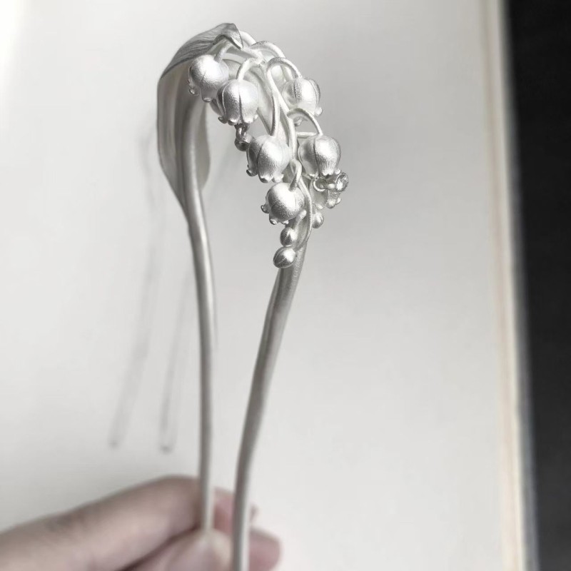 古风轻奢东方意境铃兰花发簪高级发钗盘发中式新款头饰发饰送礼女