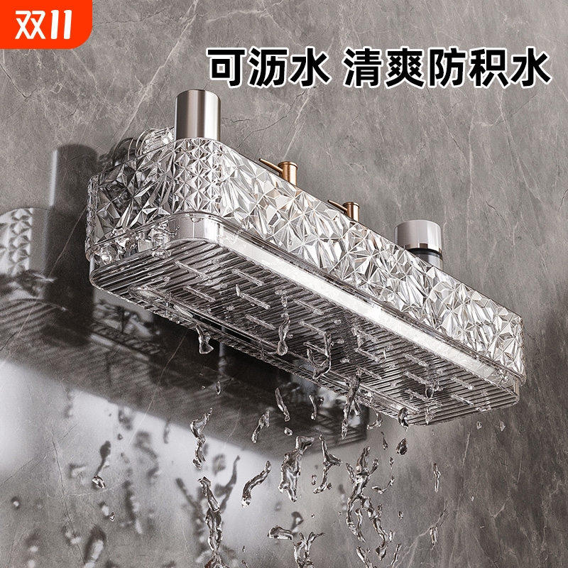 2025轻奢吸盘化妆品置物架浴室厨房多功能免打孔墙上壁挂收纳架