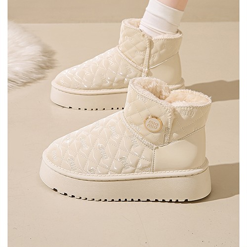 厚底雪地靴女款2025新款冬季女鞋子加绒加厚棉靴防水防滑保暖棉鞋