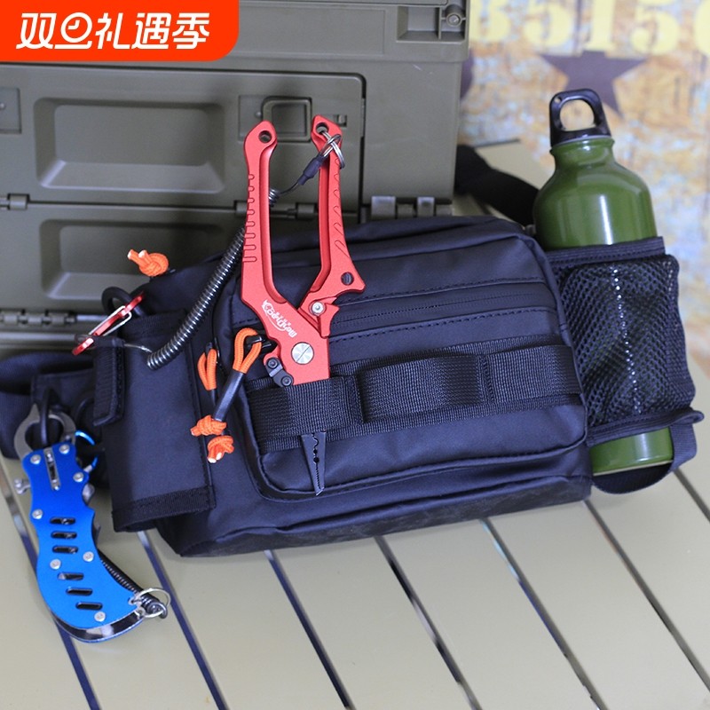 路亚包高档防水腰包男女多功能单肩斜挎胸包户外专用弹弓工具背包