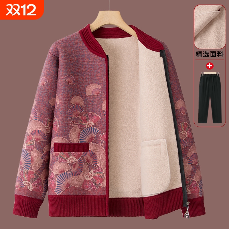 中老年妈妈秋冬外套奶奶上衣休闲