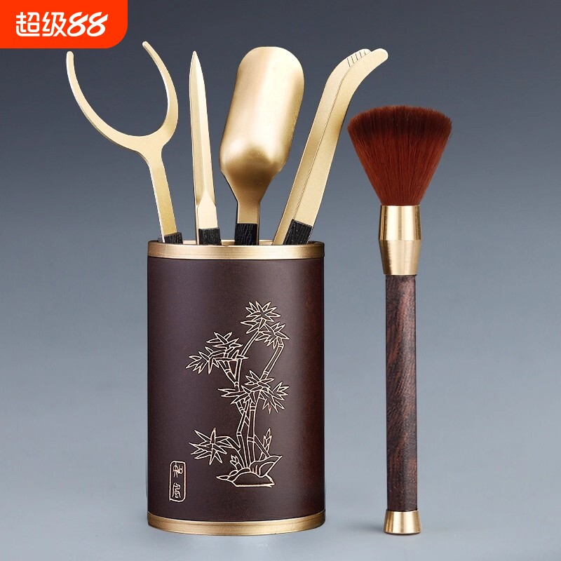唐丰黑檀茶道六君子套装泡茶工具图片