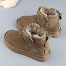 女士真皮雪地靴女2025冬新款皮毛一体加绒厚底保暖东北大棉鞋羊毛