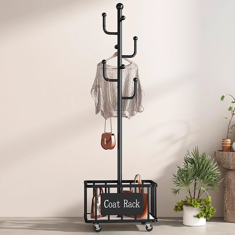 落地挂衣挂包架可移动卧室衣帽架家用置地轻奢客厅晾衣服收纳架子