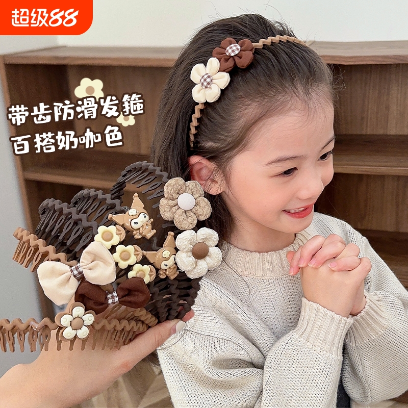 儿童发箍带齿防滑女孩2025新款女童发捆头窟发卡无痕头饰宝宝头箍
