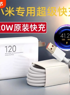 120w充电器适用小米14pro 13 12闪充6A红米Note13Pro+ 11 12充电头红米K80 K50 k60 K70至尊版充电插头颖赢