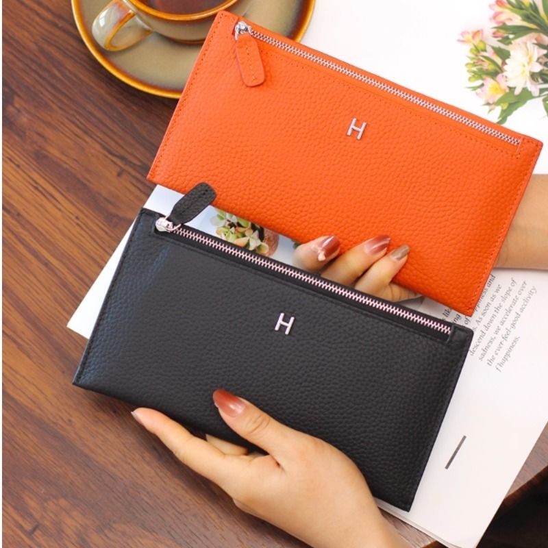 超薄真皮质感钱包女士2025新款高档韩版手拿手机包卡包精致零钱包