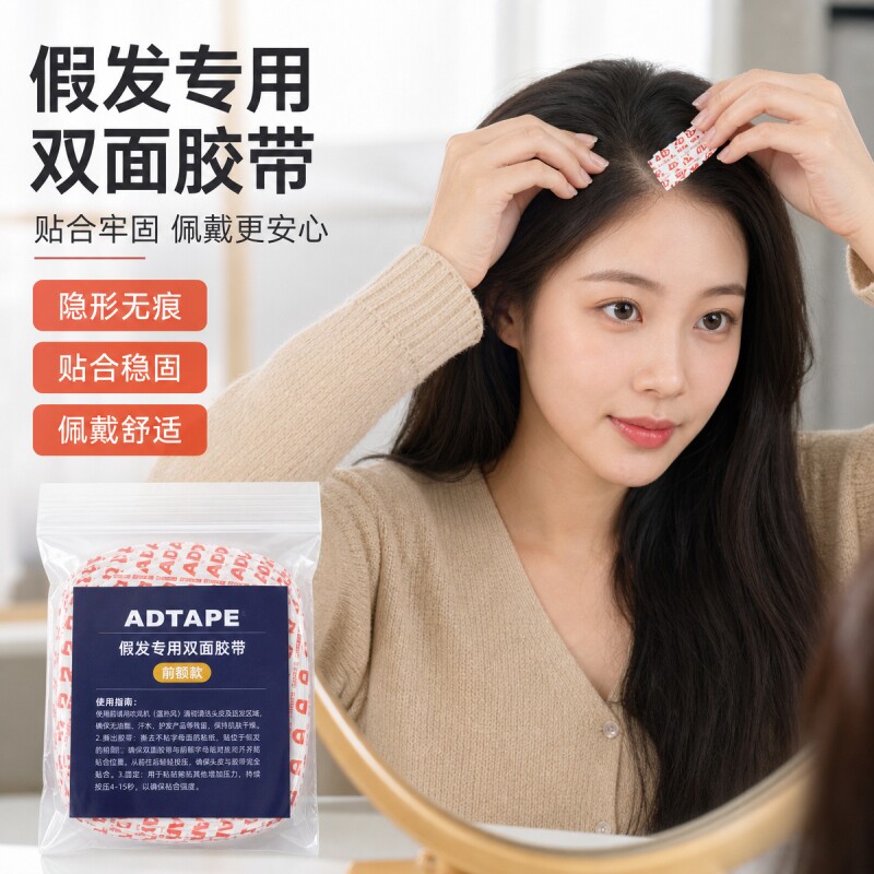 前额假发胶片生物双面胶防水防汗假发贴片胶新款超薄防脱