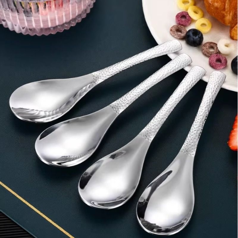 2个不锈钢锤纹勺