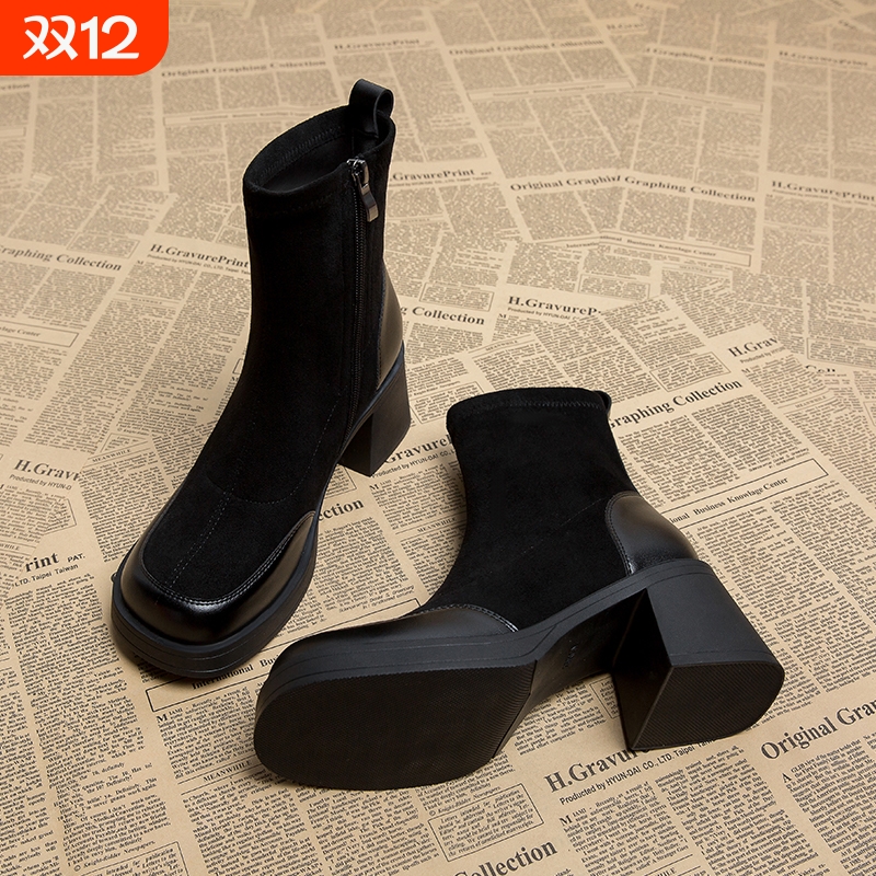 真皮短筒黑色靴子|120人收藏