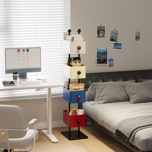 书架落地多层绘本架客厅铁艺置物架储物柜收纳展示柜隐形柜子角落