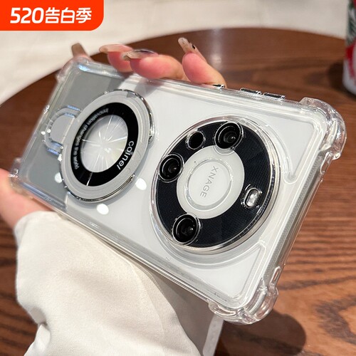 适用华为mate80手机壳新款气囊防摔mate80promax磁吸支架Pro带镜头膜全包mate60Pro高级mt50硅胶套40简约外壳