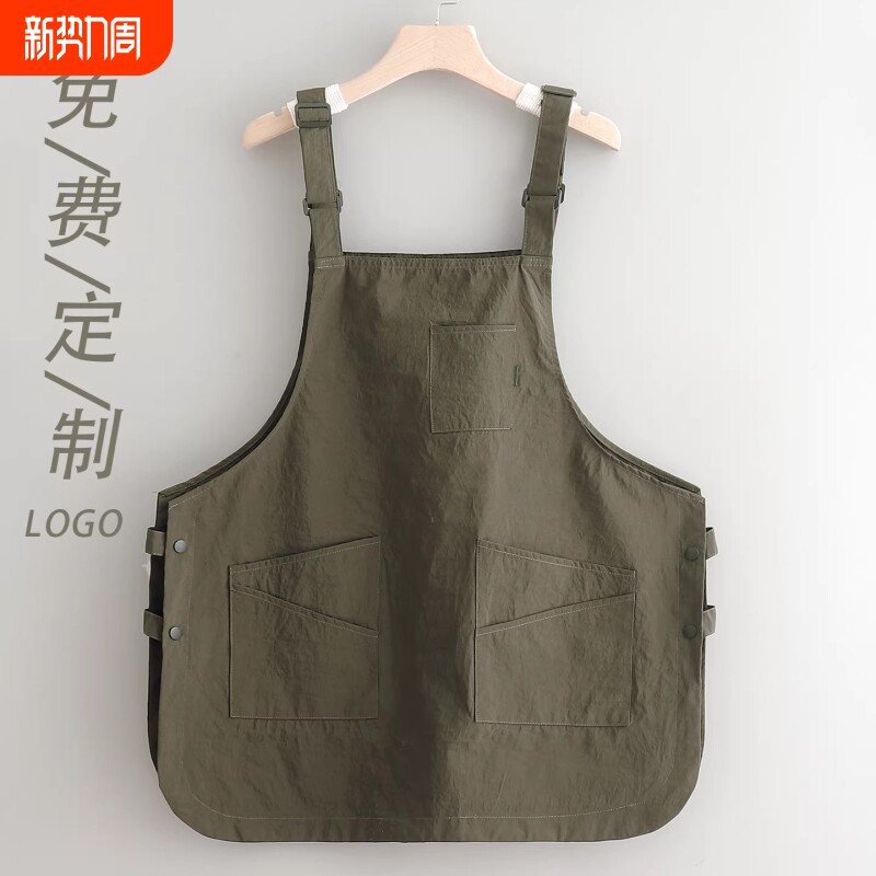 新款双面家用做饭成人厨房多功能无袖背带式工作服围裙男女同款