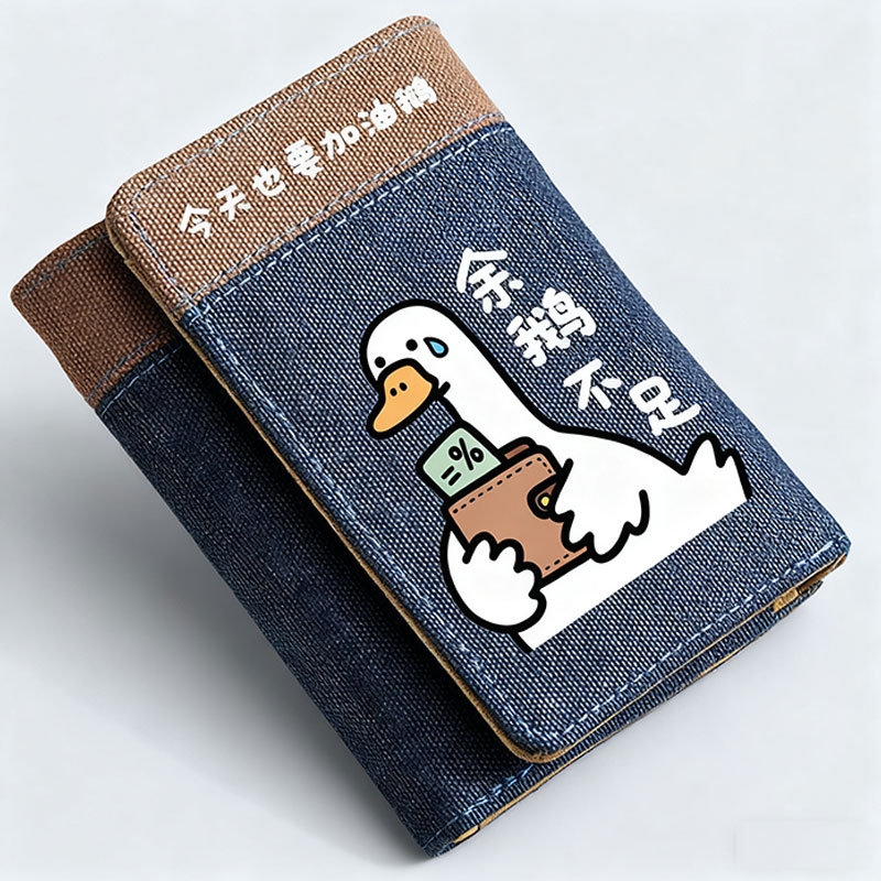 潮牌卡通搞怪搭扣钱包