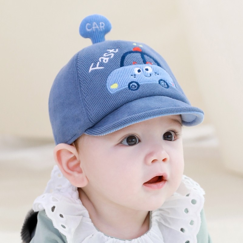 婴儿帽子秋款男童宝宝秋冬季纯棉鸭舌帽可爱新生儿童防晒遮阳棒球