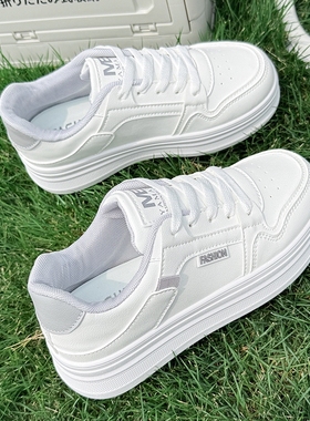 小白鞋子女款2025厚底新款时尚休闲透气运动跑步鞋百搭夏季老爹鞋