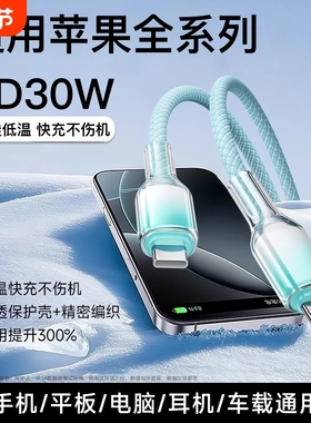 PD30W快充数据线适用苹果全系列17/16/15iphone14/13/12/11promax手机iPad平板MacBook电脑AirPods耳机通用