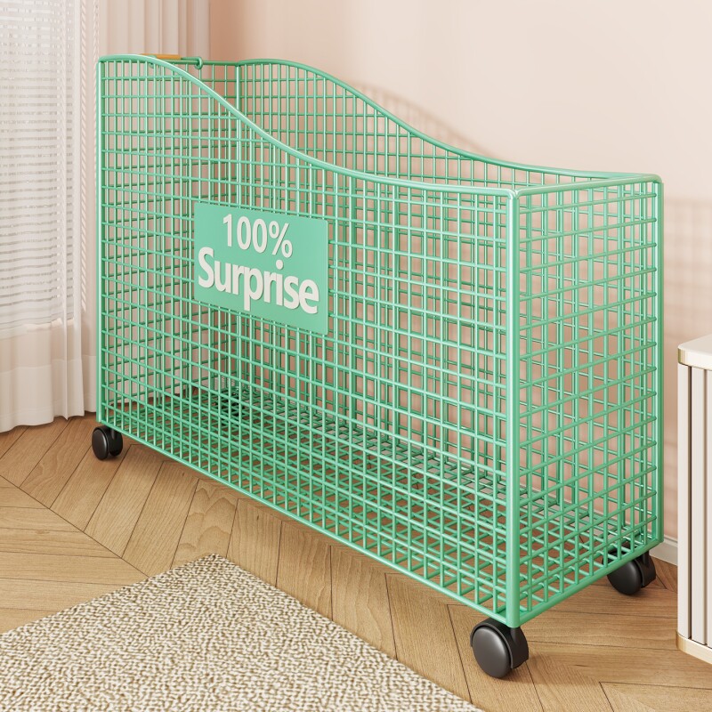 瑜伽垫收纳筐带轮可移动健身器材收纳架落地一体式铁艺带提手推车