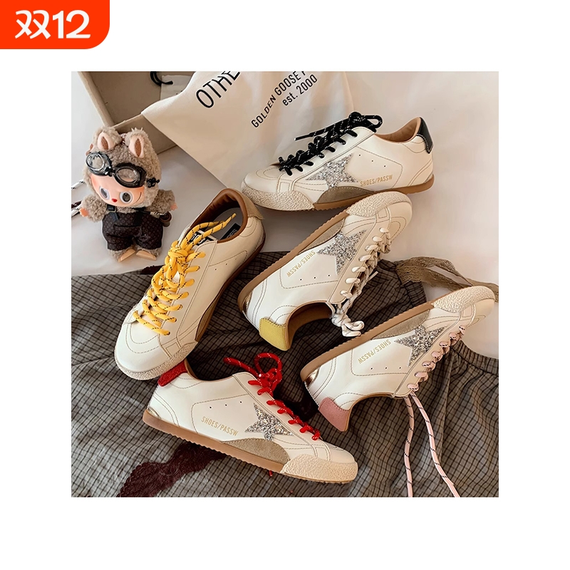 做旧studiolee春夏减龄星星葡萄妈休闲风百搭小脏鞋板鞋女新款