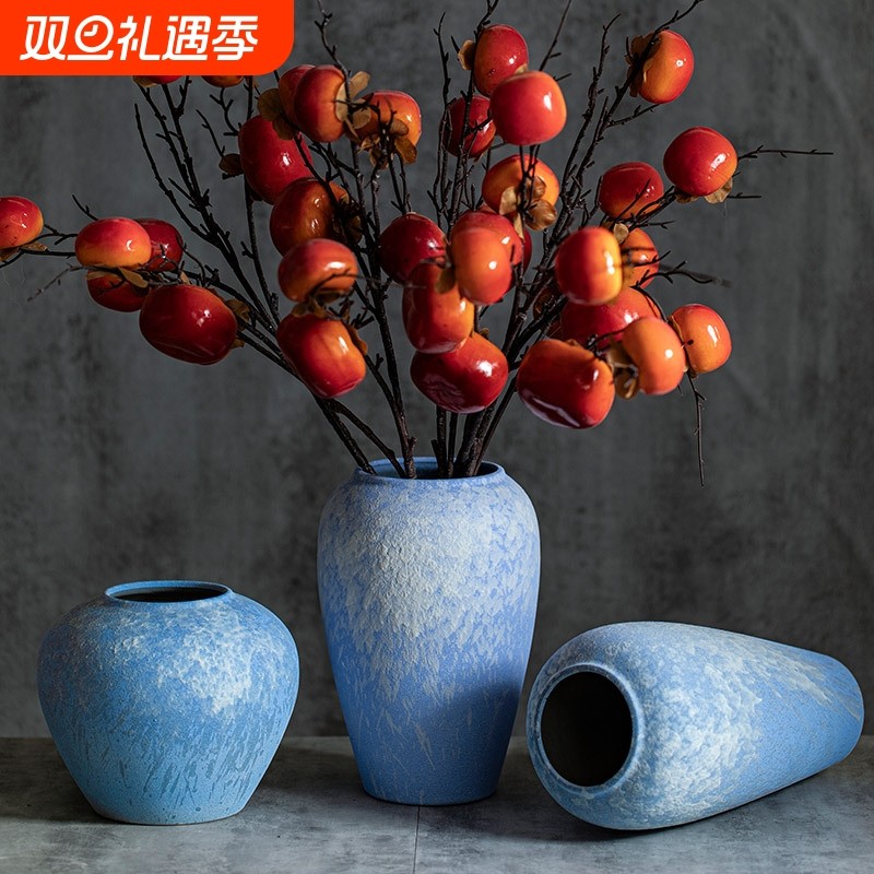 景德镇新中式陶瓷花瓶插干花家居花器餐桌摆件陶艺水培客厅装饰品