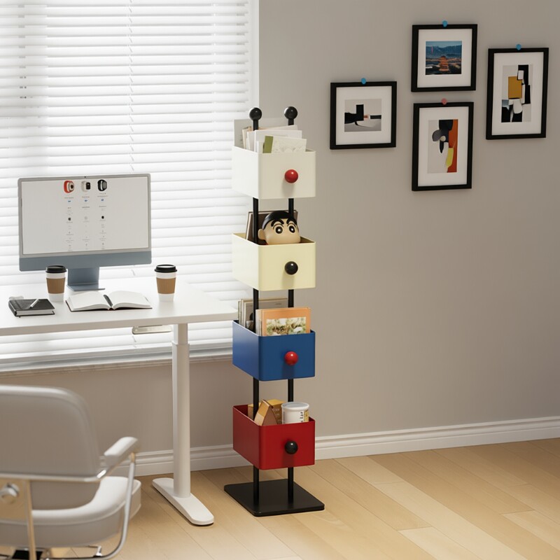 书架置物架客厅铁艺书柜儿童转角储物柜收纳展示柜隐形柜厨房多层