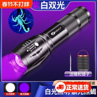 照蝎子专用紫光灯验钞灯395紫外线手电筒可充电大功率超强鉴定灯