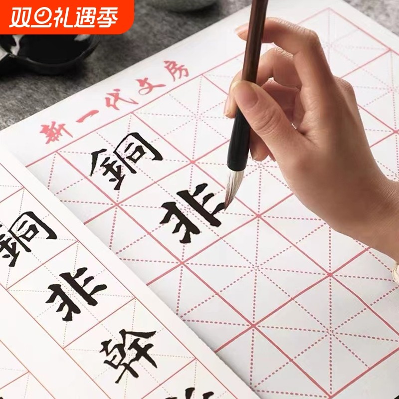 水写书法布水写布毛笔字帖仿宣成人初学者入门练毛笔字的水洗布练习用纸米字格蘸水小学生练字专用笔画基础