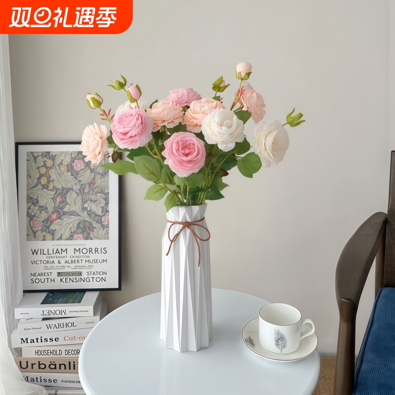 仿真花假花玫瑰花束客厅干花装饰拍照摆件高级感逼真插花摆设布置