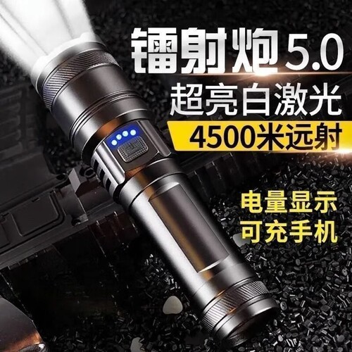 户外小型跨境手电筒便携巡逻聚光拉伸缩强光远射充电户外TY908
