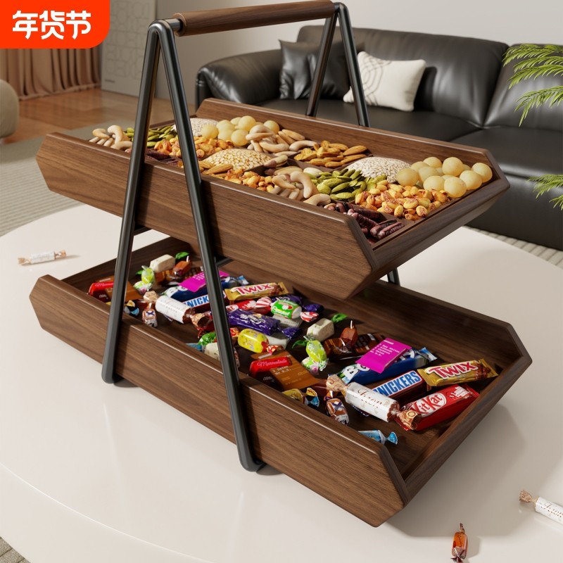 实木桌面置物架玄关钥匙收纳架零食水果托盘待客台面双层储物神器,收纳整理,桌面收纳盒,淘宝优惠券,粉丝福利购,淘宝优惠卷