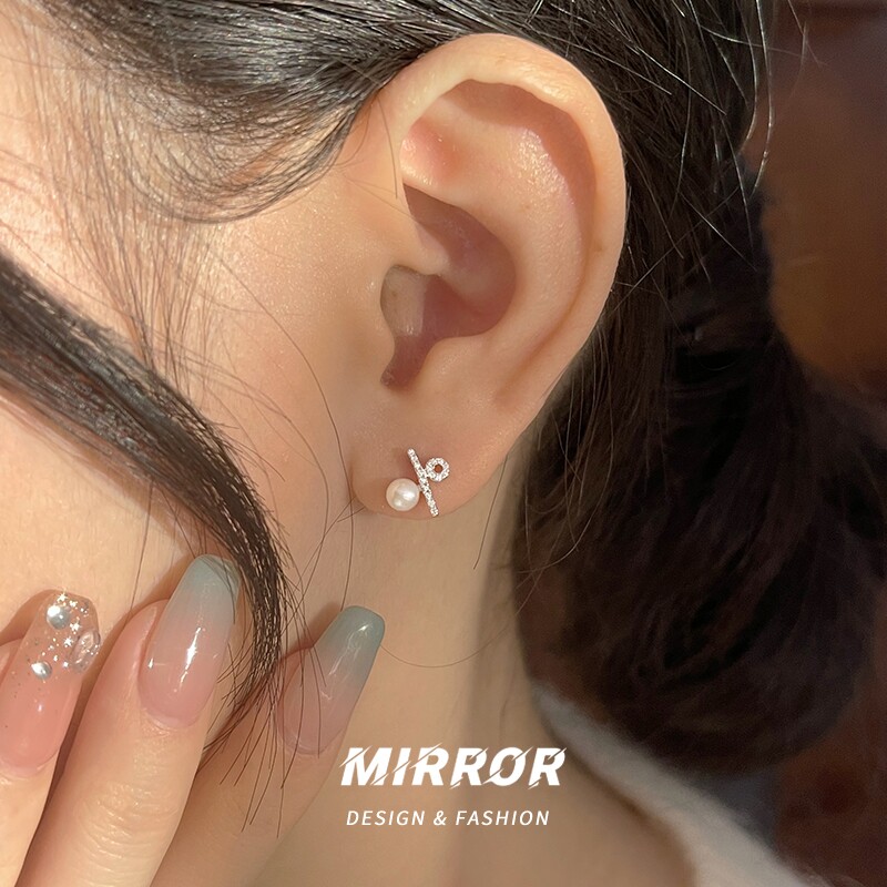 小麋人925纯银耳钉女耳环耳饰小众设计百分比符号淡水珍珠2025