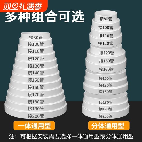 抽油烟机排烟管变径圈排风管大小转换接头厨房烟道管止逆阀变径器